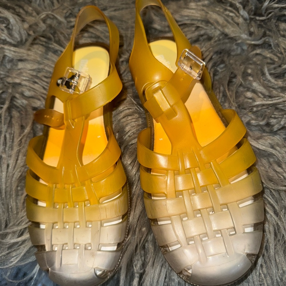 Melissa Yellow Possession fisherman Sandals with Gradient Design
